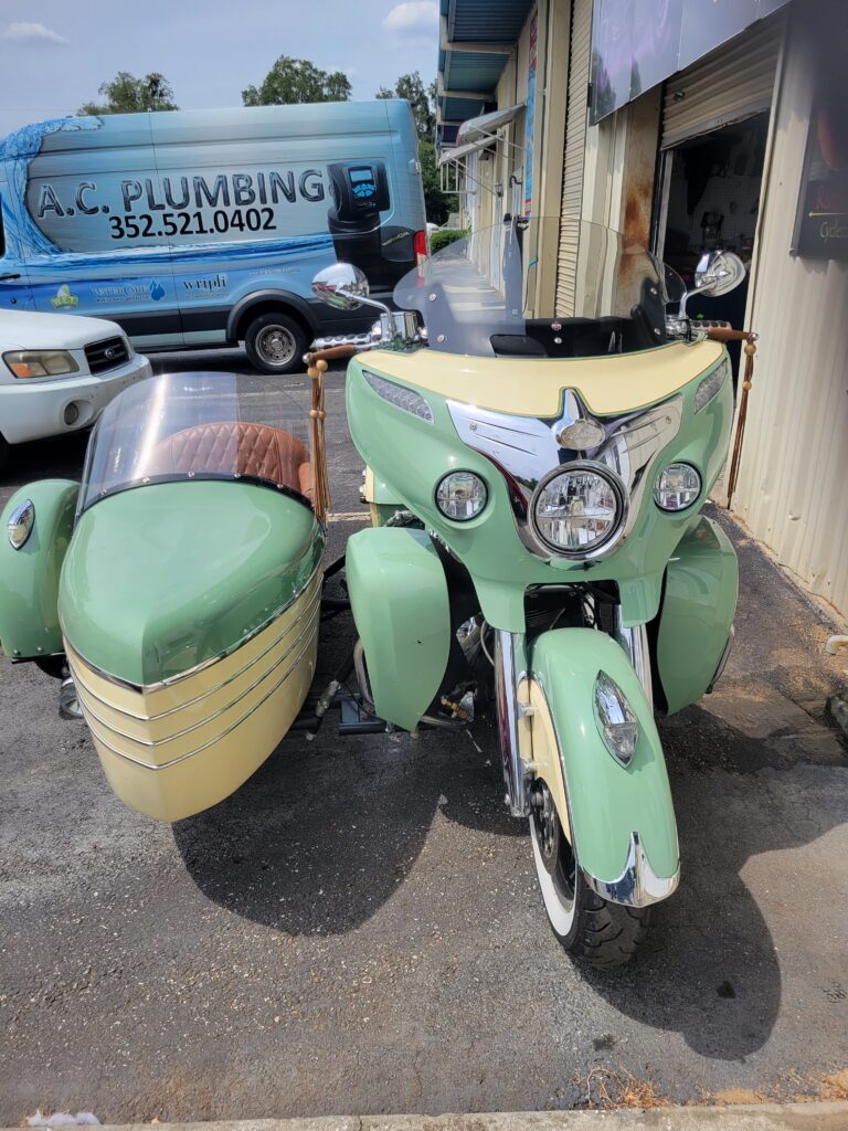 Indian with sidecar